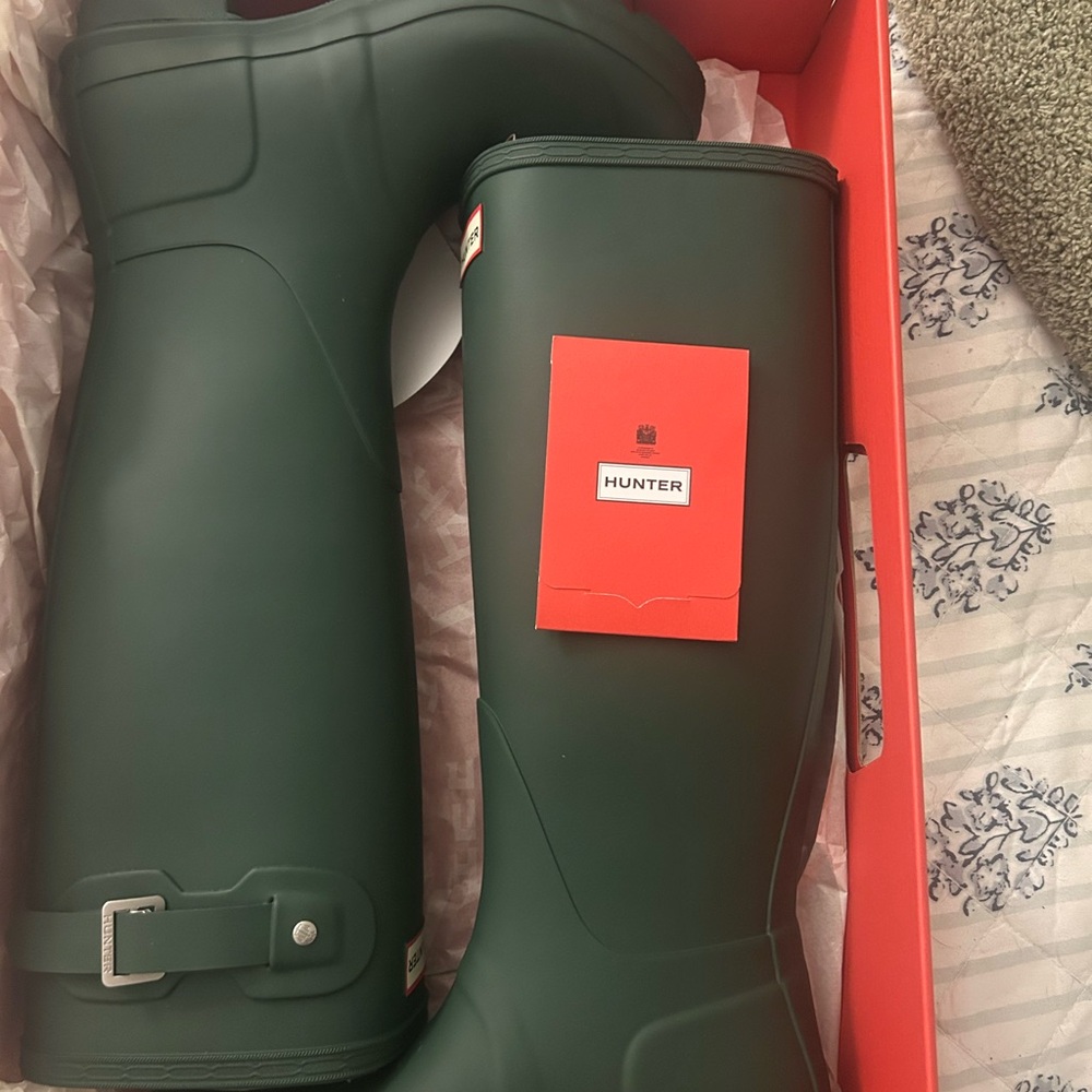 Hunter Men's Dark Green Wellington Boots